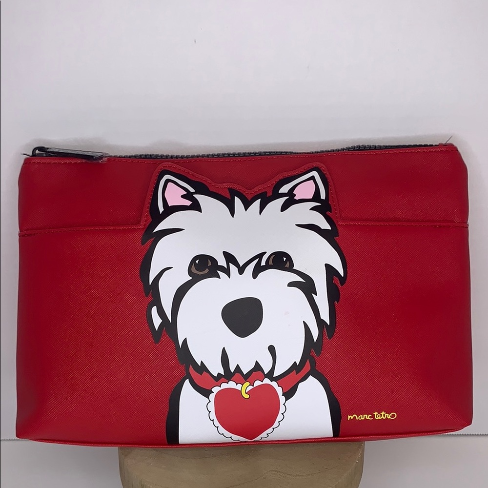 Marc Tetro Red Dog Makeup Bag NWOT